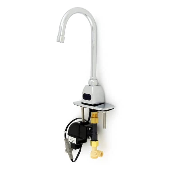 Zurn AquaSense Single Hole Gooseneck Sensor Faucet with 1.5 gpm Flow Control and 4" Cover Plate in Chrome
