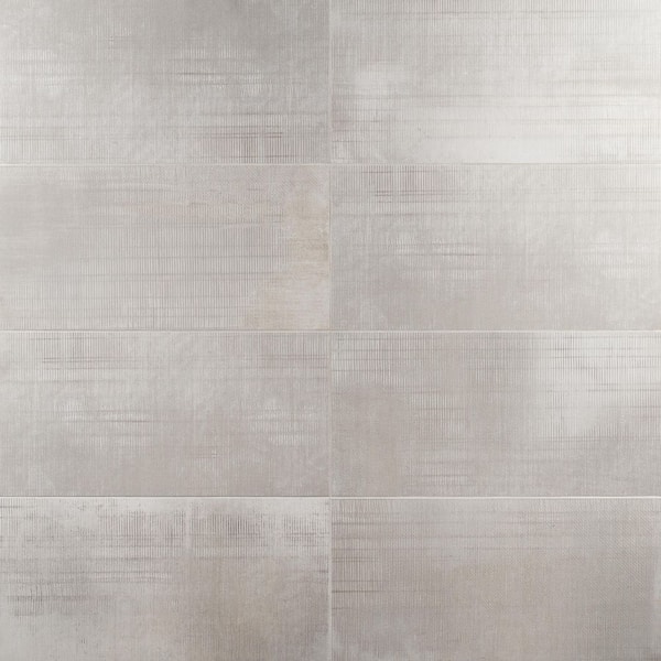 Lungo Smoke 12 in. x 24 in. Matte Porcelain Fabric Look Floor and Wall Tile (15.49 sq. ft. / Case)