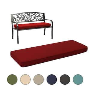 46.5 in. x 17.7 in. x 3 in. Outdoor Bench Cushion Seat Pads with Removable Cover in Red