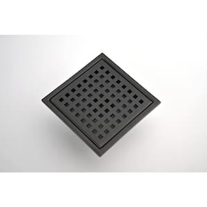 6 in. x 6 in. Stainless Steel Square Shower Drain with Square Pattern Drain Cover in Bronze