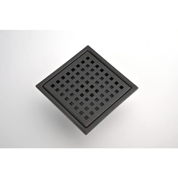 Flynama 6 in. x 6 in. Stainless Steel Square Shower Drain with Square ...