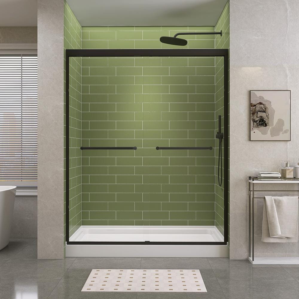 Glossy White Rectangular Acrylic Alcove Shower Base with Left Drain