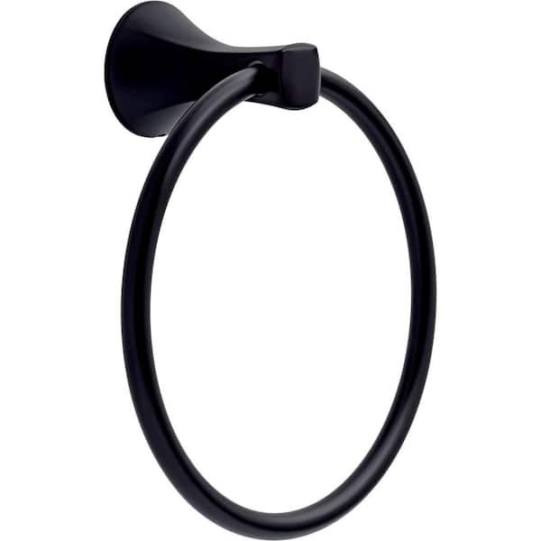 Delta Dallace Wall Mounted Round Closed Towel Ring Bath Hardware Accessory in Matte Black