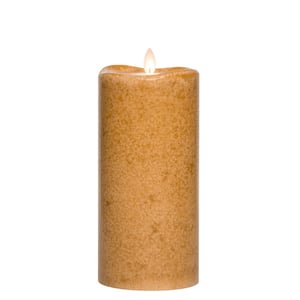 8 in. Brown Spice Mottled LED Pillar Candle