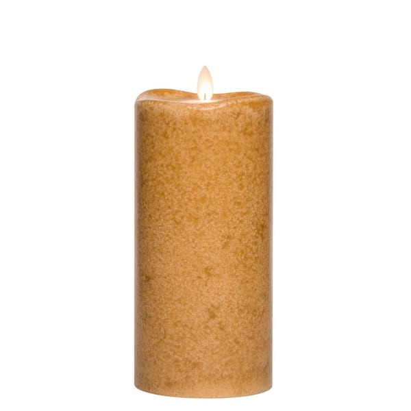 SULLIVANS 8 in. Brown Spice Mottled LED Pillar Candle