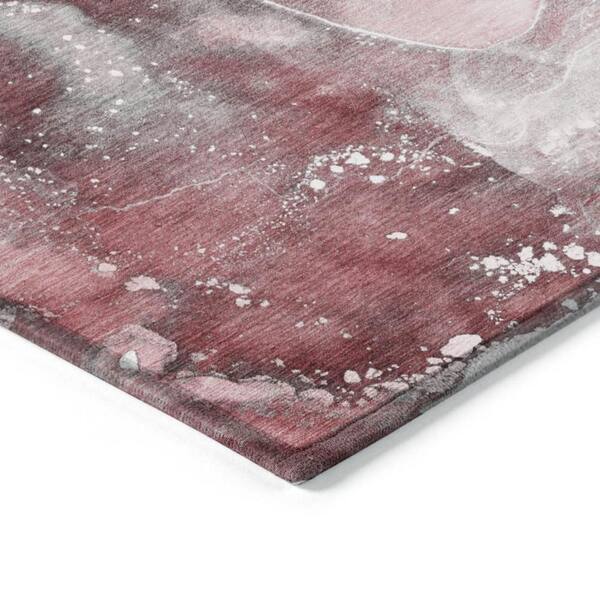Merlot 9 ft. x 12 ft. Woven Abstract Polyester Rectangle Indoor/Outdoor Area Rug