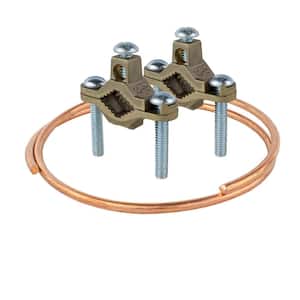 MECCANIXITY 5-Pack 5/8" Ground Rod Clamps – Brass A-Shape Wire Connectors For Electrical Grounding