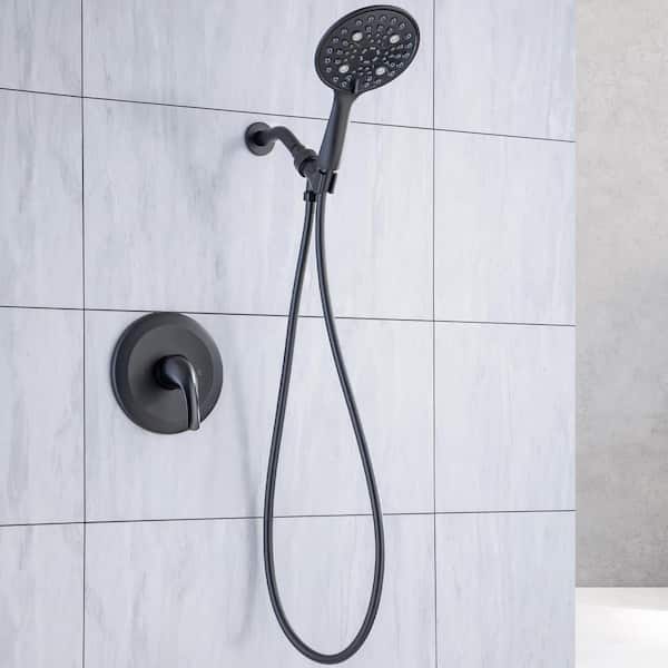 Staykiwi Single Handle 4-Spray Patterns Shower Faucet 2.5 GPM with Pressure Balance Anti Scald in Matte Black