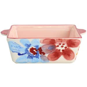 Goji Blossom 2 qt. Square Stoneware Baker Pan in Pink