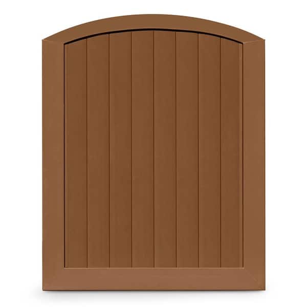 Veranda Pro Series 5 ft. W x 6 ft. H Brown Vinyl Anaheim Privacy Arched Top Fence Gate