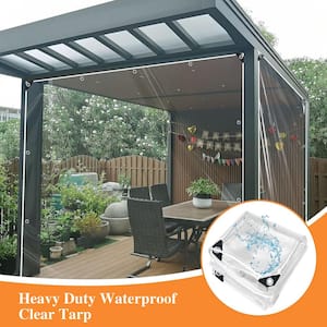 6.2 ft. x 9.8 ft. Clear Tarp Heavy Duty Waterproof with Eyelets for Camping, Patio, Pergola, Garden Canopy