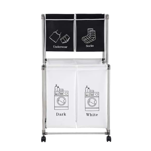Tileon Laundry Hamper 2-Tier Laundry Sorter with 4-Removable Bags for ...
