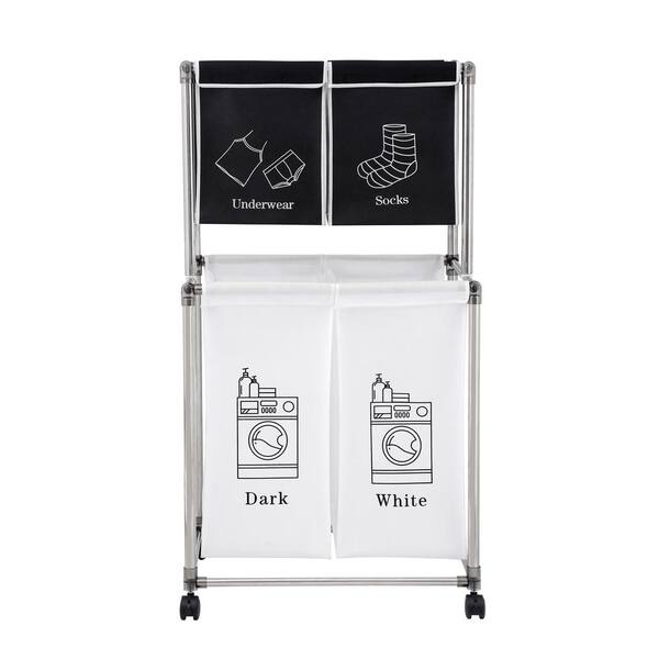 Tileon Laundry Hamper 2-Tier Laundry Sorter with 4-Removable Bags for Organizing Clothes