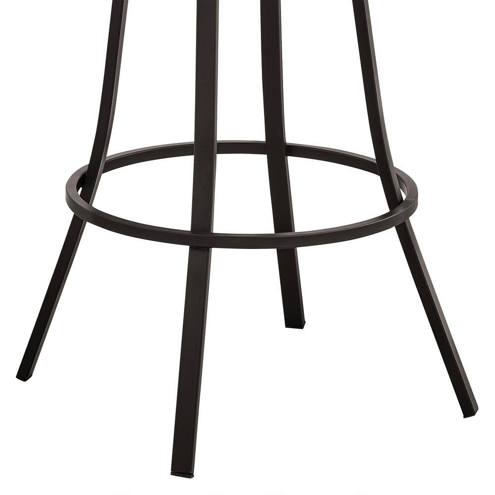 Palmdale 30" Java Brown Metal and Brown Faux Leather Swivel Bar Stool