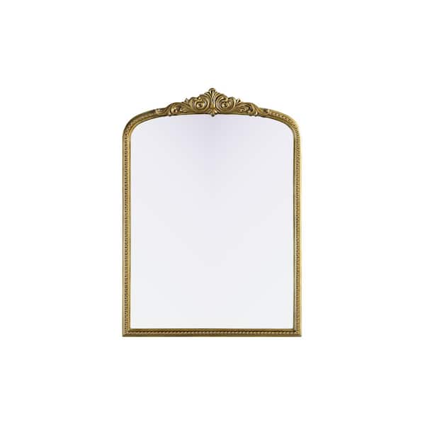 Timeless Home Antique Brass 30 in. W x 42 in. H Vintage Resin Mirror
