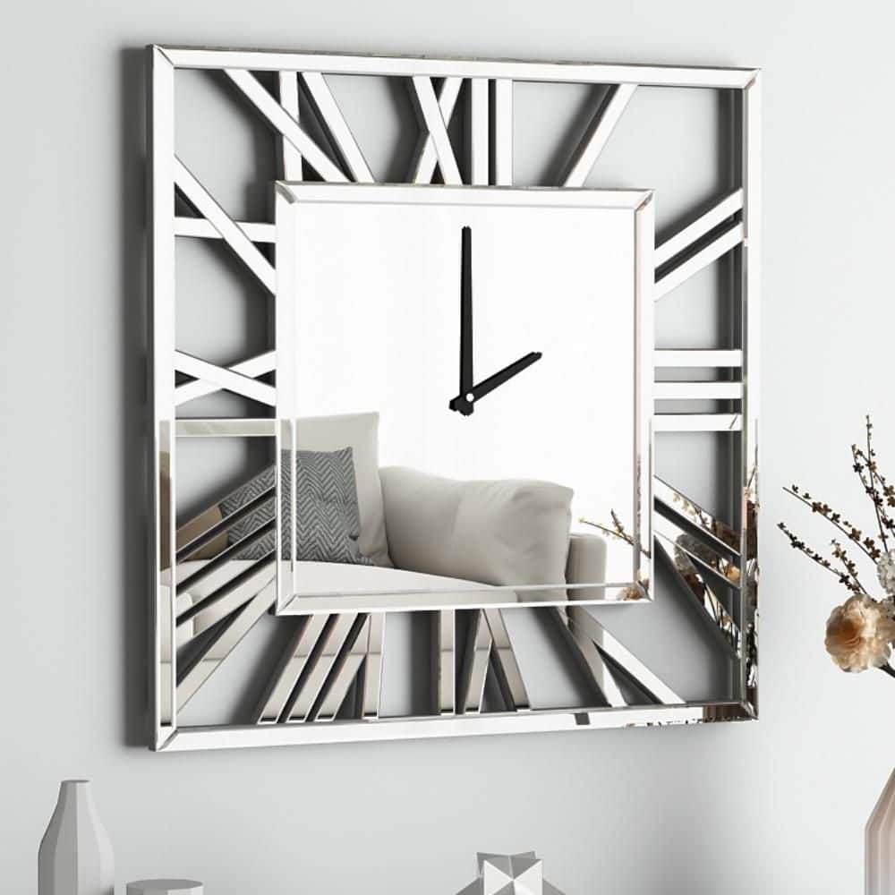 マクドナルド 掛け時計mirror wall clock advertising Amazon.com: Acme Marku Square Mirrored Wall Clock : Home