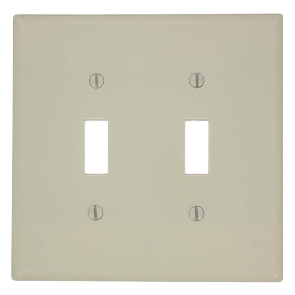 Ivory Midway 2-Gang Toggle Device Wall Plate