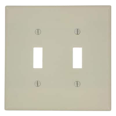 Ivory 2-Gang Toggle Wall Plate (1-Pack)