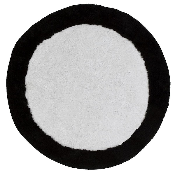 Creative Bath Metro Circles 30 Round White And Black Rug R1263wb Creative Bath Metro Circles 30 Round, Black Round Bathroom Rugs