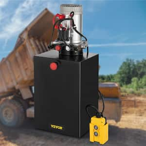 Hydraulic Power Unit 20 Quart Hydraulic Dump Trailer Pump 12-Volt DC Double Action SAE #6 Ports 3200 PSI Steel