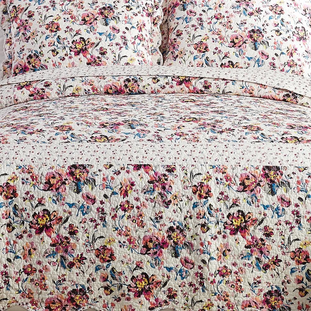 Indiana Rose Pink Cotton Reversible Full Bedspread