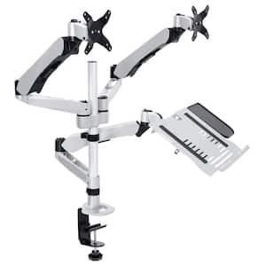 Full Motion Dual Monitor Mount with Vented Laptop Tray