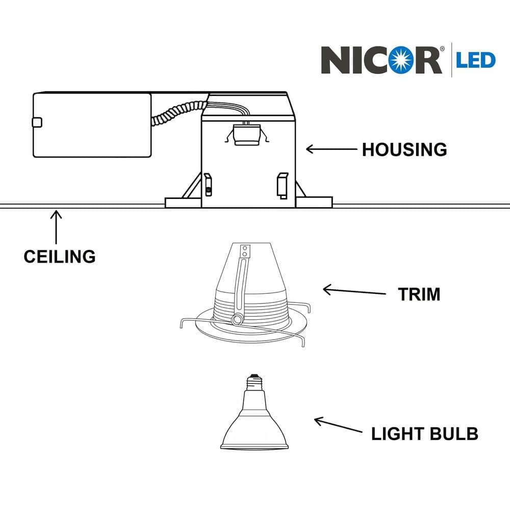 White 6-Inch Airtight Aluminum Recessed Cone Baffle Trim