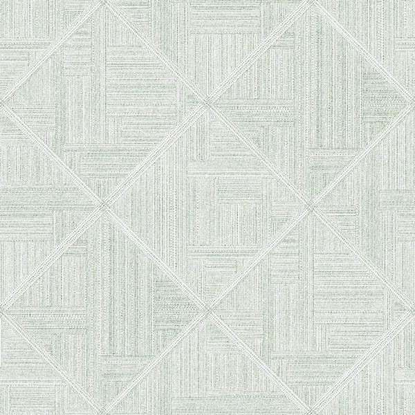 SCOTT LIVING Cade Green Geometric Wallpaper Sample
