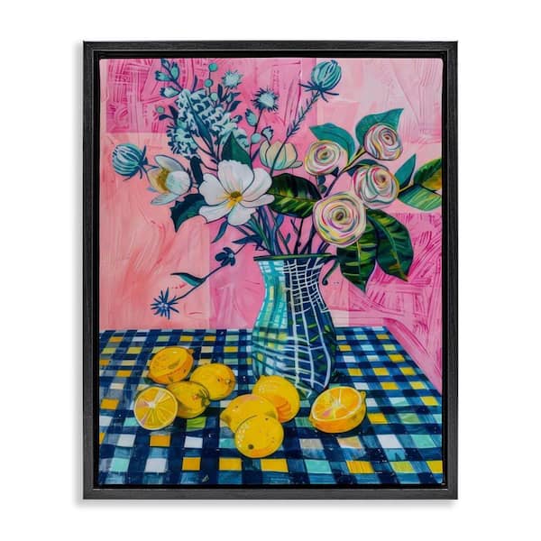 Stupell Industries Summer Table Bouquet by LSR Design Studio Black Floater Frame Nature Graphic Art Print 21 in. x 17 in.