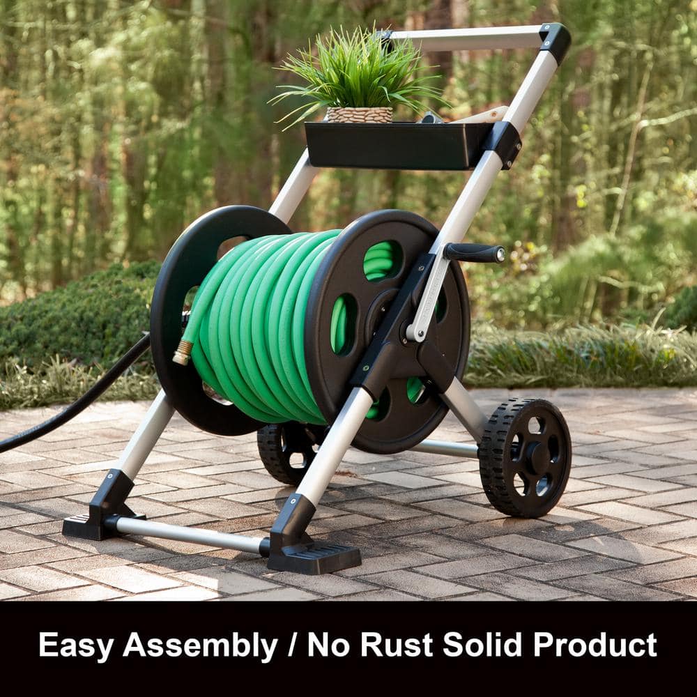 Explorer Aluminum and Resin 2-Wheel Hose Storage Cart