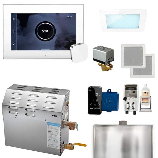 Mr. Steam MS (XDream) 7.5 kW (7500 W) Steam Shower Generator Package with iSteamX Control in White Polished Chrome