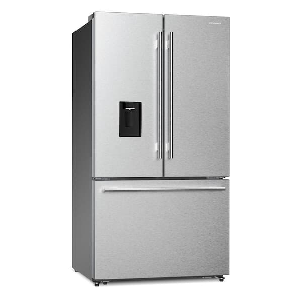 22.4 cu. ft. 3-Door French Door Refrigerator with Water Dispenser and Ice Maker in Stainless Steel, Counter Depth