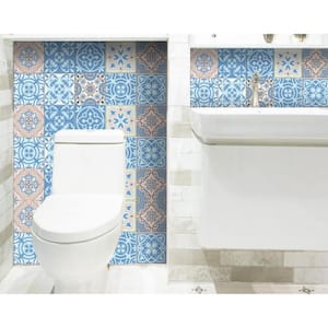 Amelia Blue 8 in. x 8 in. Vinyl Peel and Stick Tile (10.67 sq. ft./Pack)