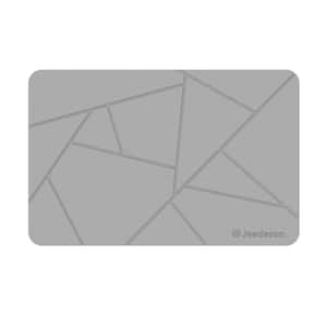 15.35 in. x 23.62 in. Diatomaceous Earth Bath Mat, Super Absorbent Non-Slip Stone Bath Mat, Easy to Clean, Light Gray