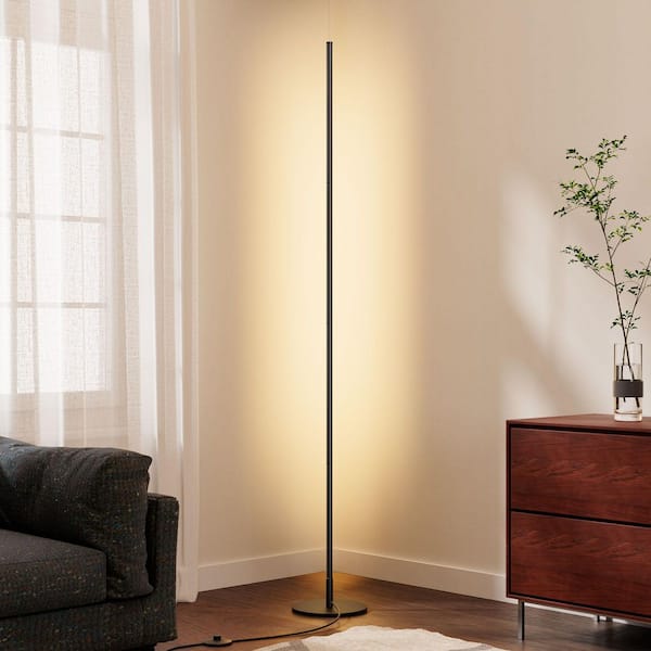 57 in. Black Dimmable LED Tripod Floor Lamp for living room with 3000K Warm White Light
