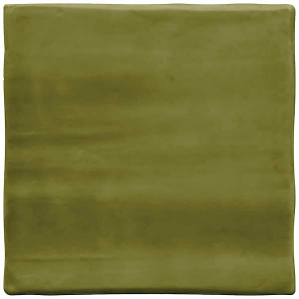 Daltile Artcrafted Fern 4 in. x 4 in. Glazed Ceramic Wall Tile