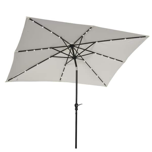 Outsunny 8.8 ft. Steel Market Tilt Patio Umbrella in White 84D-100CW ...