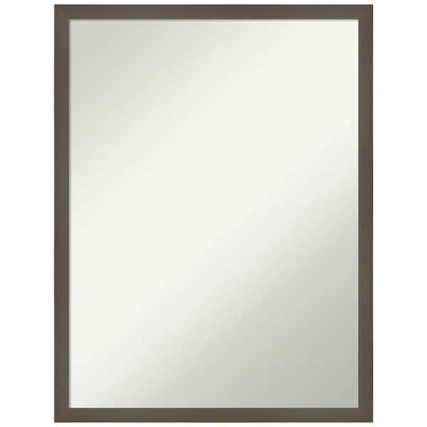Amanti Art Svelte Clay Grey 19.25 in. H x 25.25 in. W Wood Framed Non-Beveled Wall Mirror in Gray