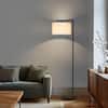 Brightech Montage Modern 60 in. Black LED Arc Floor Lamp with Tab Drum Shade EY-5MK5-54BH