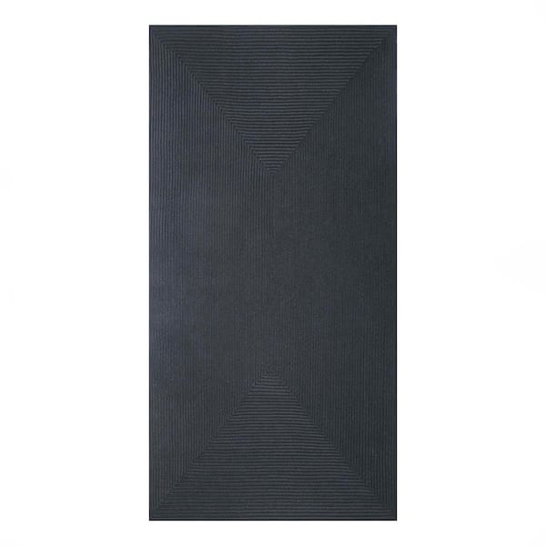 Braided Black 5 ft. x 8 ft. Solid Indoor/Outdoor Area Rug