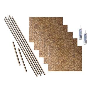 Ripple 18 in. x 24 in. Cracked Copper Vinyl Decorative Wall Tile Backsplash 15 sq. ft. Kit