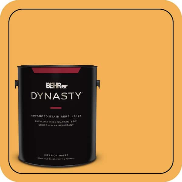 BEHR DYNASTY 1 gal. #PMD-20 Goldenrod Field Matte Interior Stain-Blocking Paint & Primer