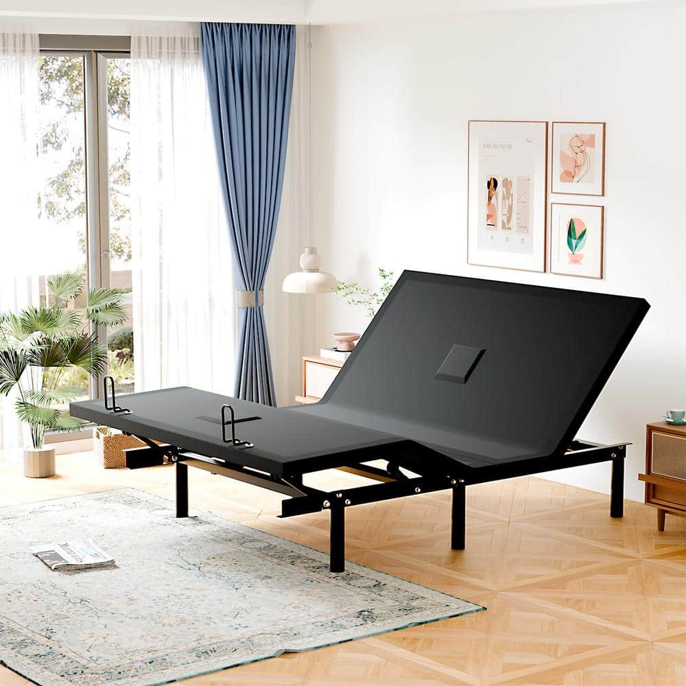 TENONER Black, Queen, Adjustable Bed Frame with Voice