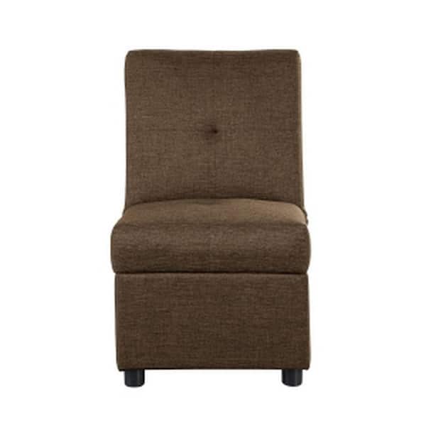 Benjara 20.75 in. Brown High Back Bedroom Bench with Storage Ottoman