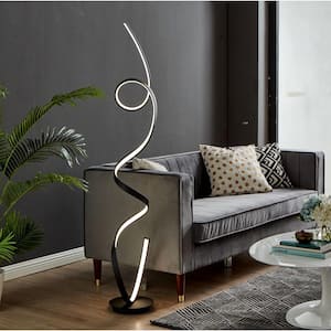 Amsterdam 63 in. Black LED Floor Lamp Dimmable