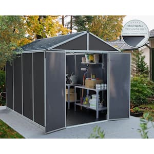 Rubicon 8 ft. x 10 ft. Dark Gray Polycarbonate Garden Storage Shed (77.2 sq. ft.)