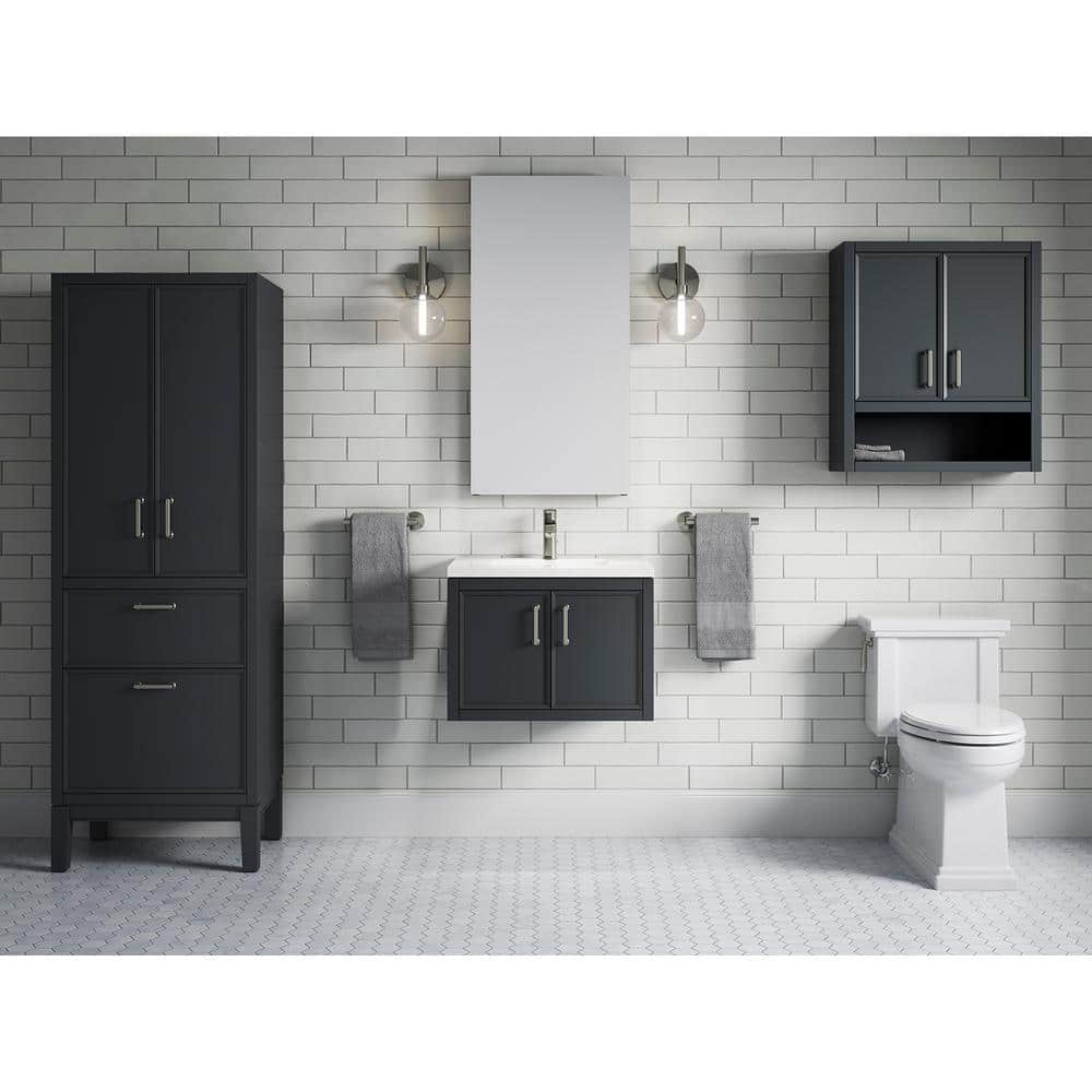 Winnow 24" Slate Gray Freestanding Single Bathroom Vanity with Quartz Top