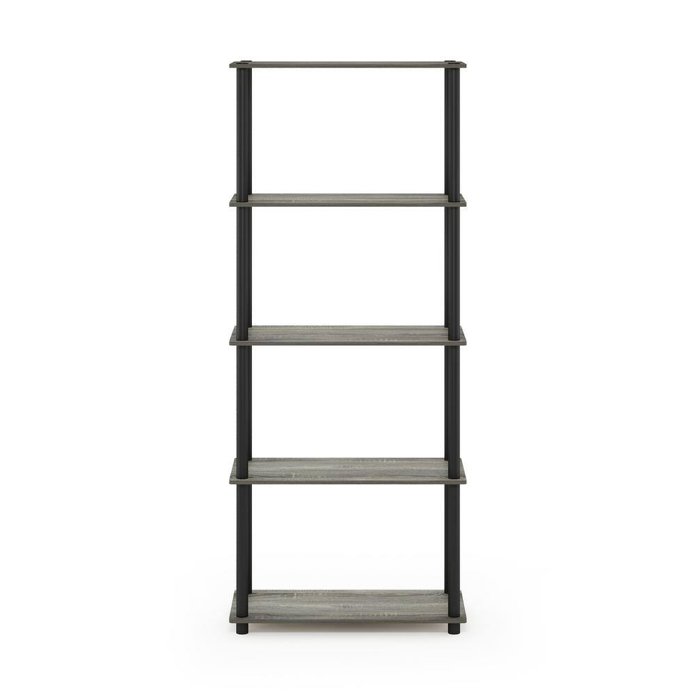 Laminated Black & Light Cherry 5-Tier Round Tube Shelf