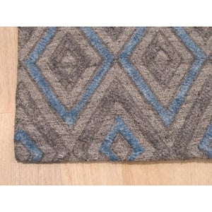 Gray 5 ft. x 8 ft. Handmade Wool and Viscose Transitional Raga Area Rug