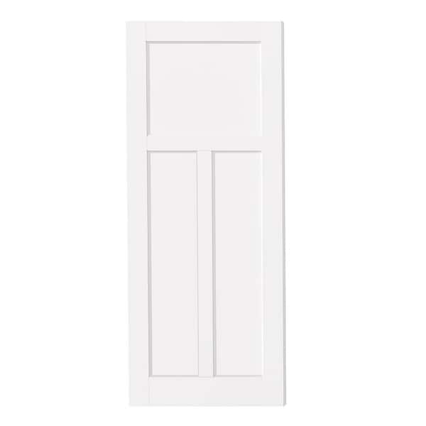 TENONER 32 in. x 80 in. White Primed T-Shape Solid Core Wood Interior ...